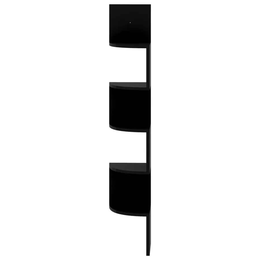 Wall corner shelf glossy black 19x19x123 cm - 5