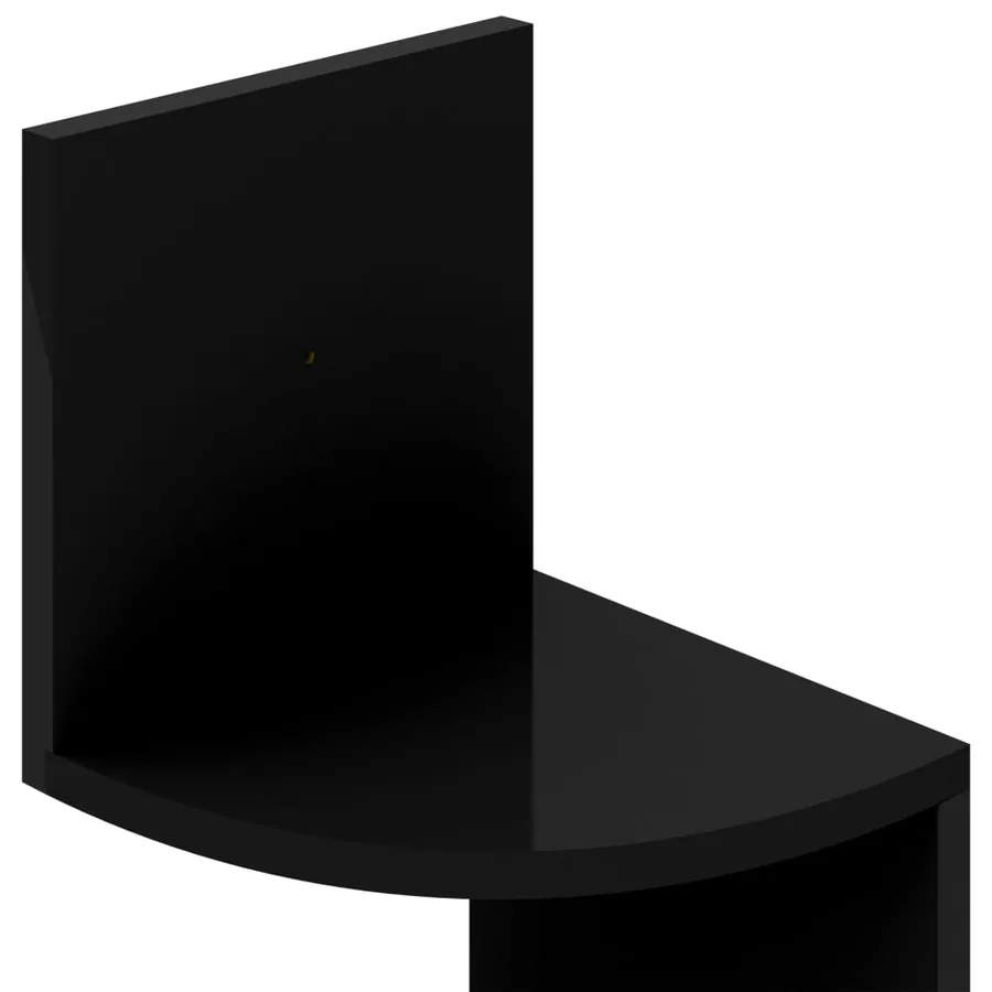 Wall corner shelf glossy black 19x19x123 cm - 6