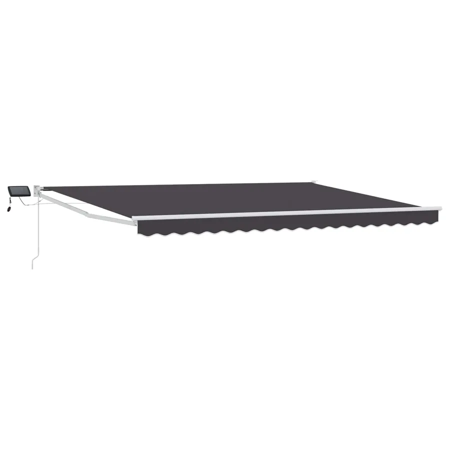 Store rétractable manuel avec LEDs Anthracite et blanc 4 × 3 m - 2