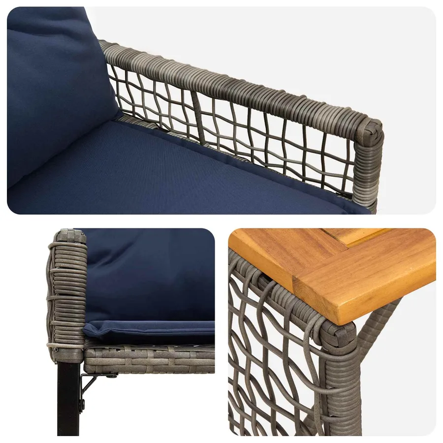 Ensemble de meubles d'extérieur avec coussin acier - 10