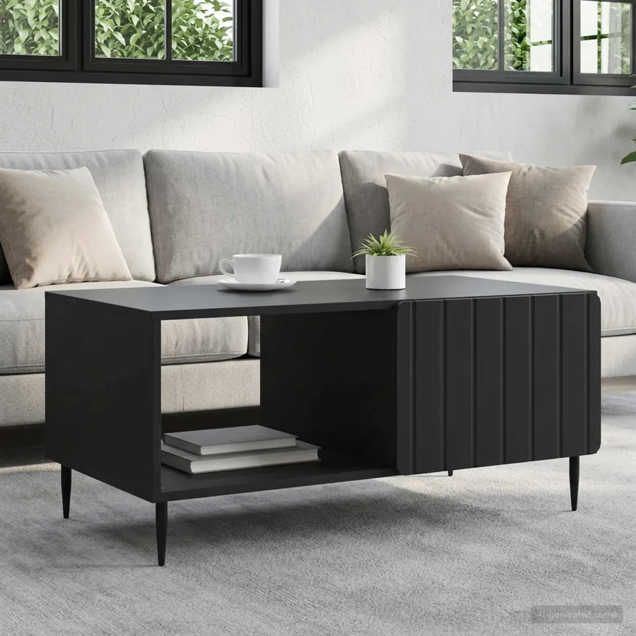 Table basse Noir 90 x 50 x 40 cm Bois d'ingénierie