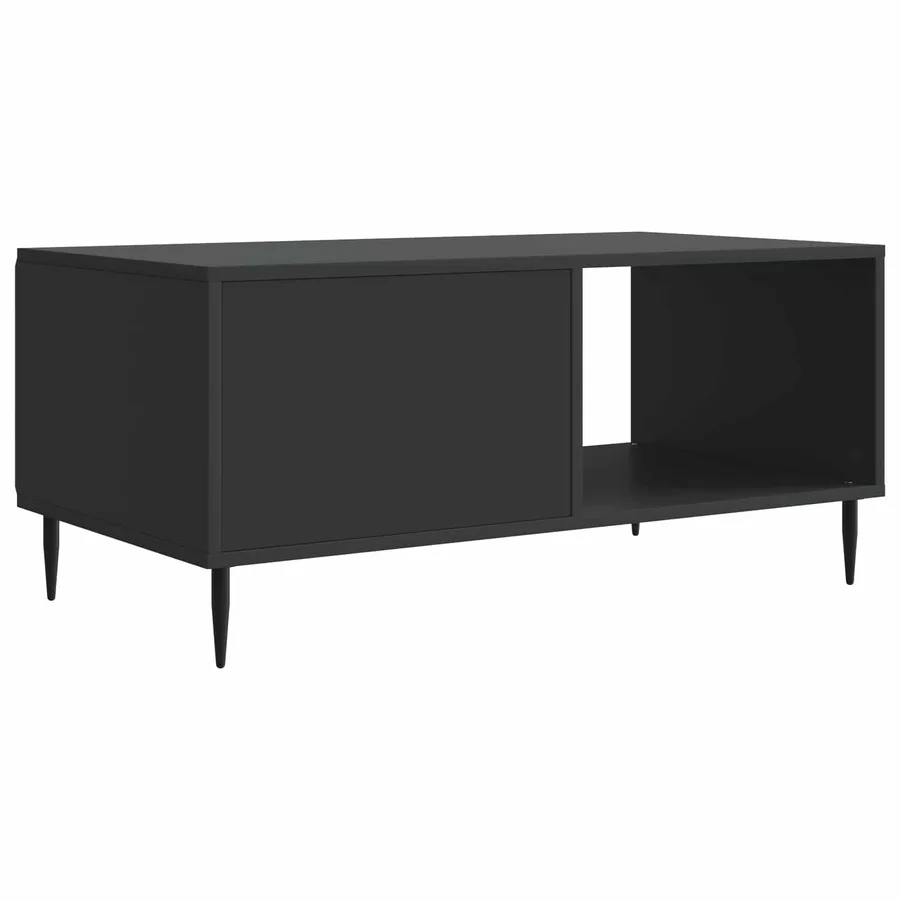 Table basse Noir 90 x 50 x 40 cm Bois d'ingénierie - 7