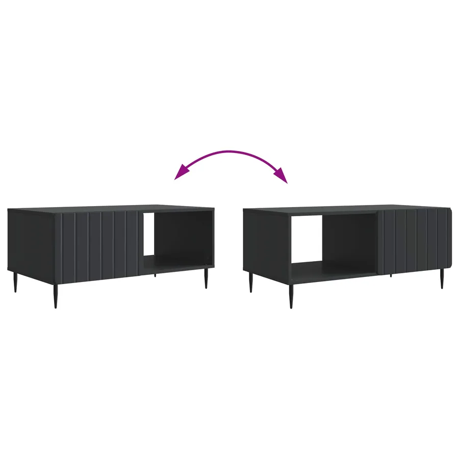 Table basse Noir 90 x 50 x 40 cm Bois d'ingénierie - 8