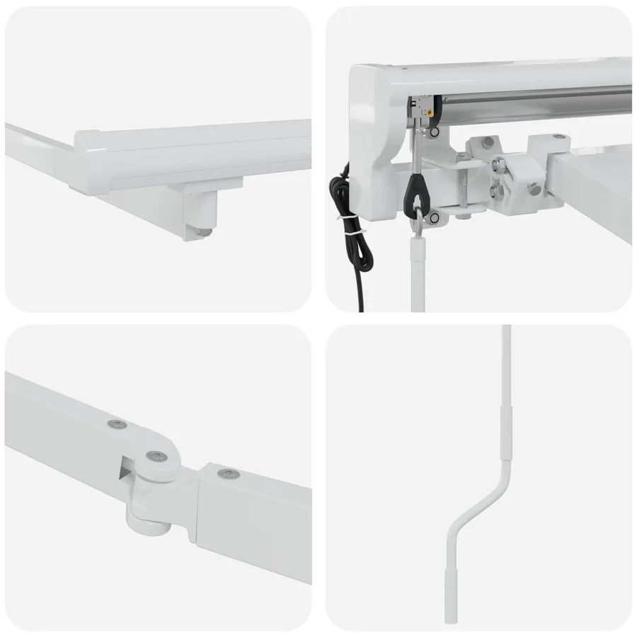 Cadre de store rétractable électrique Blanc 4,5 × 3 m Acier - 6