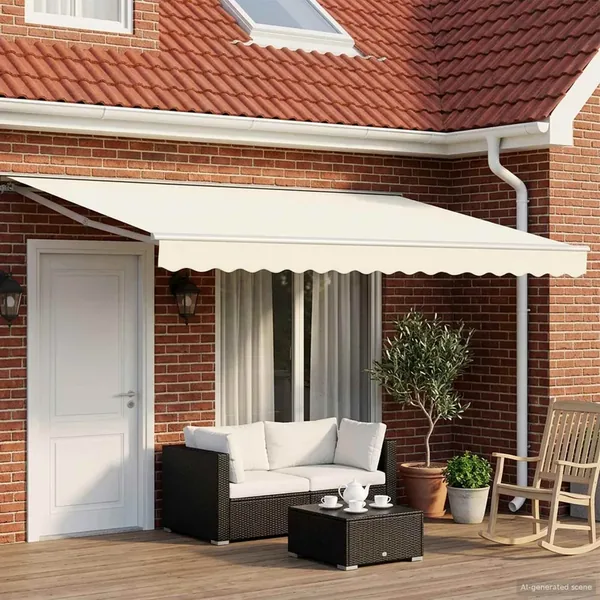 Auvent rétractable manuel Crème 4 × 3 m