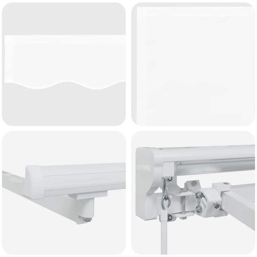 Auvent rétractable manuel Blanc 4,5 × 3 m - 7