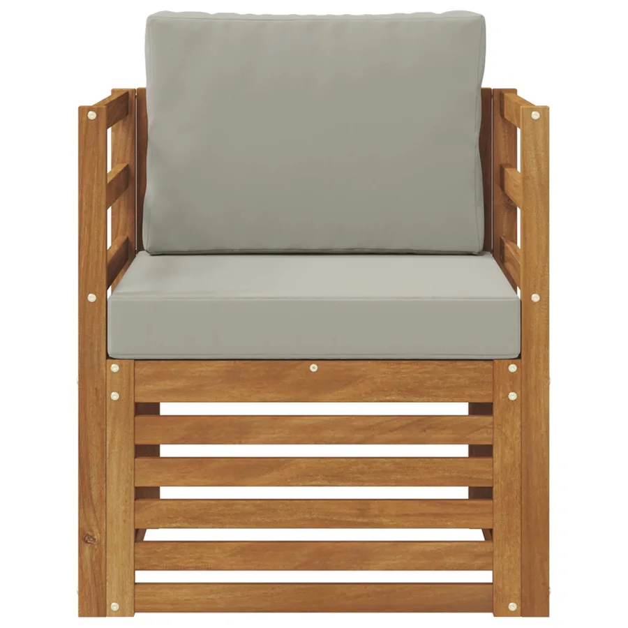 Canapé d’extérieur Bois d'acacia massif et polyester Naturel - 3