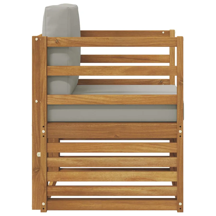 Canapé d’extérieur Bois d'acacia massif et polyester Naturel - 4