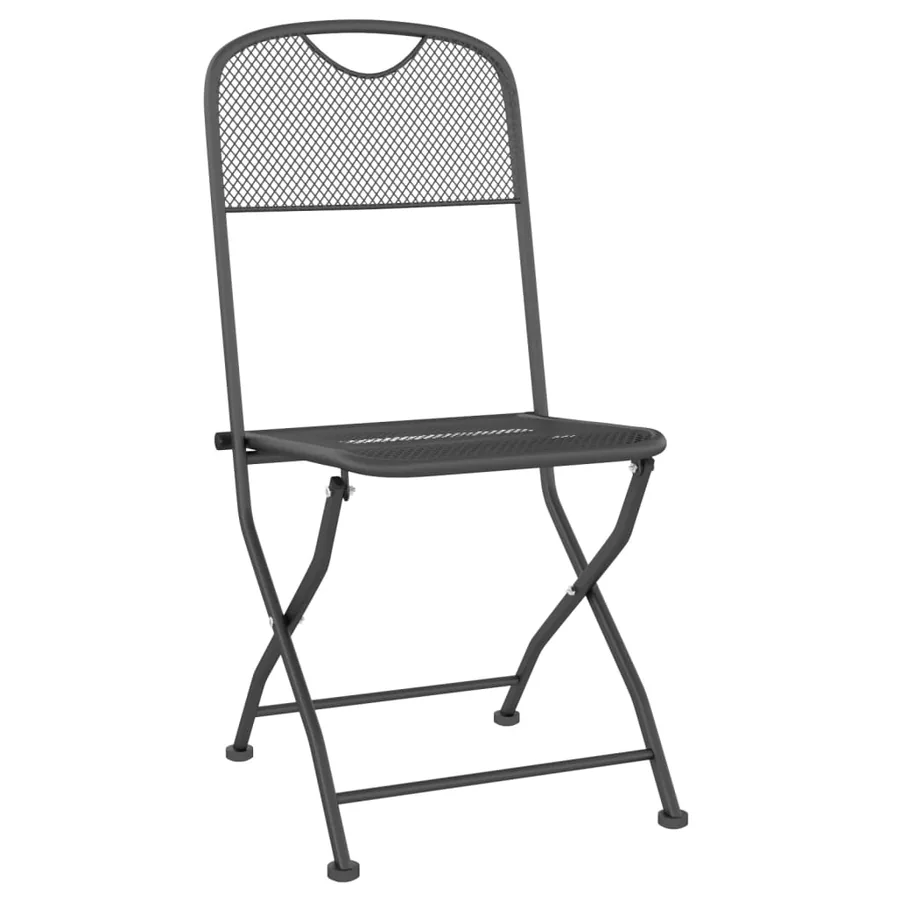 Ensemble à manger de jardin 3 pcs Maille Métal Anthracite - 9