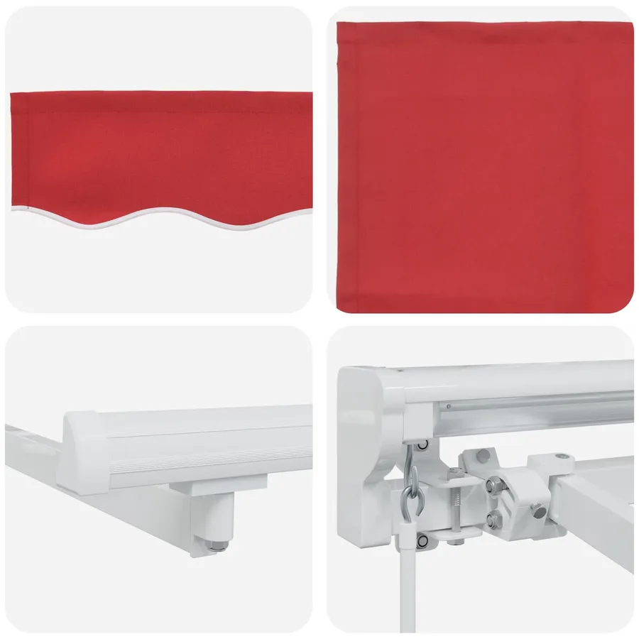 Auvent rétractable manuel Rouge 3,5 x 2,5 m - 7
