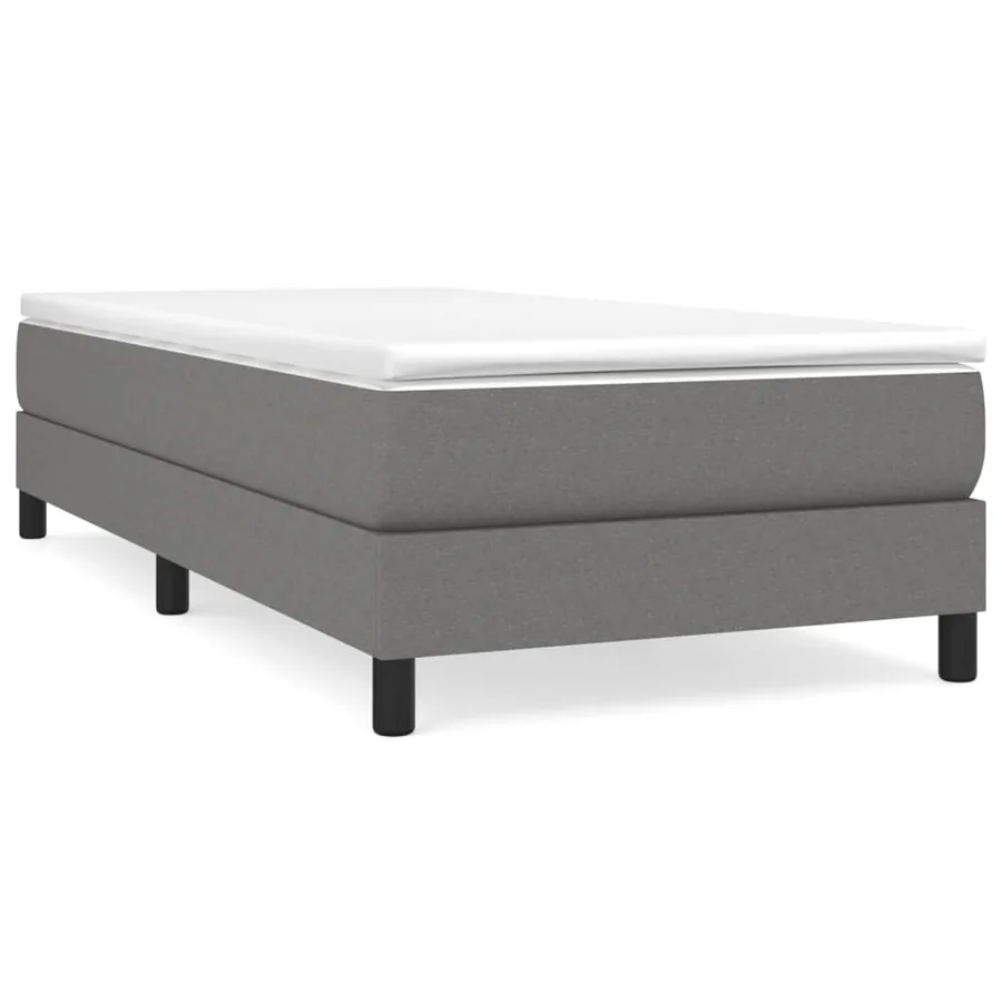 Slatted bed base with mattress Dark grey 80x200 cm Fabric - 2