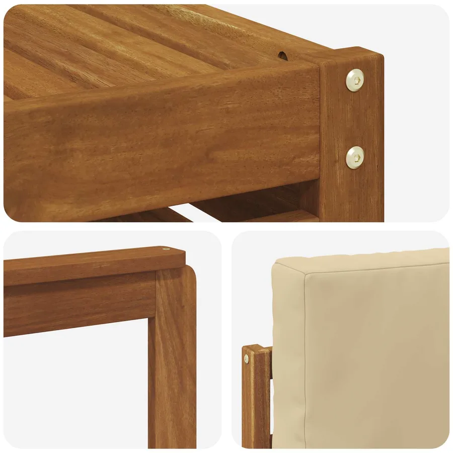 Ensemble de canapés d'extérieur 8 pcs Naturel et Beige - 7