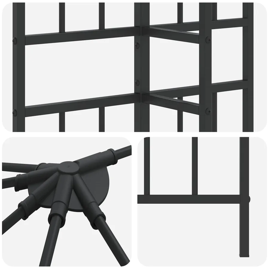 Cadre de Gazebo 6 x 3 m Noir Acier - 6