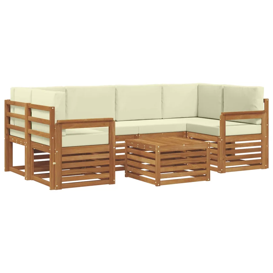Ensemble de canapés d'extérieur 7 pcs Naturel et Crème - 2