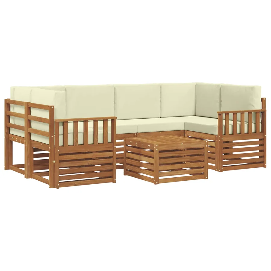 Ensemble de canapés d'extérieur 7 pcs Naturel et Crème - 2