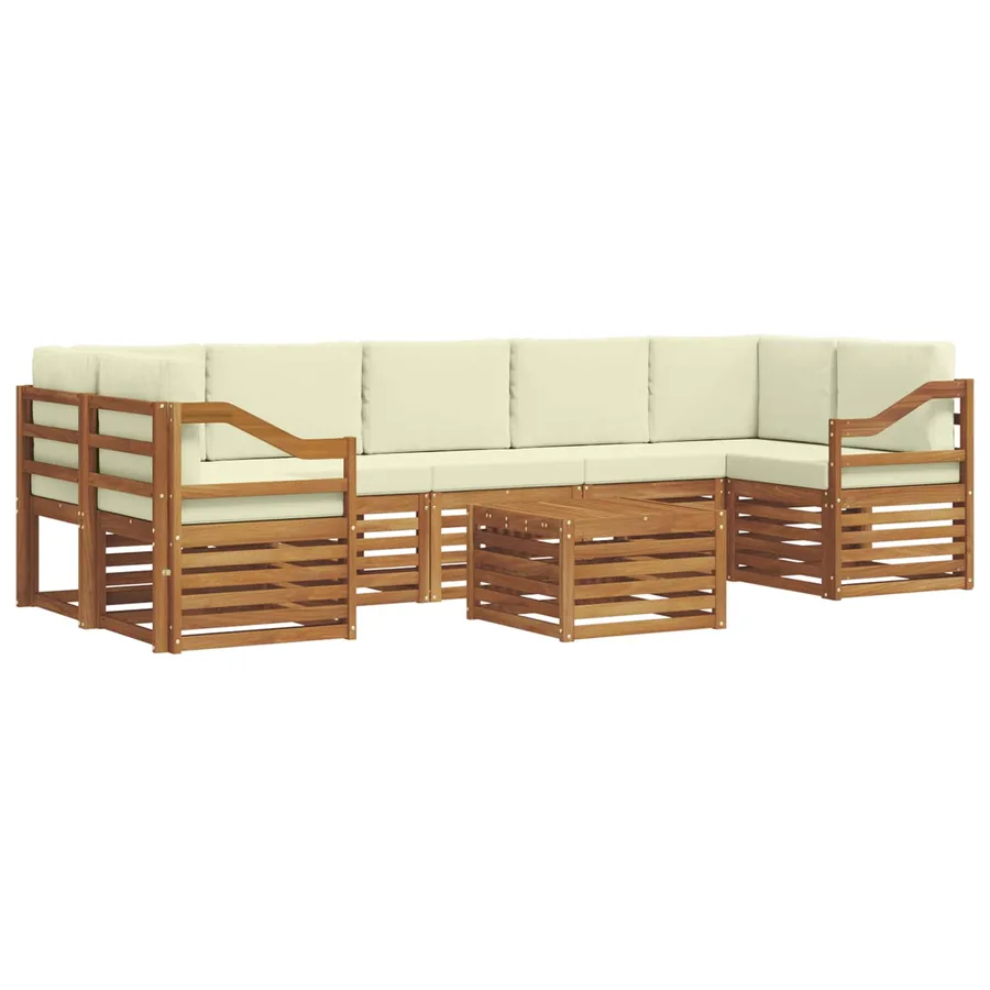 Ensemble de canapés d'extérieur 8 pcs Naturel et Crème - 2