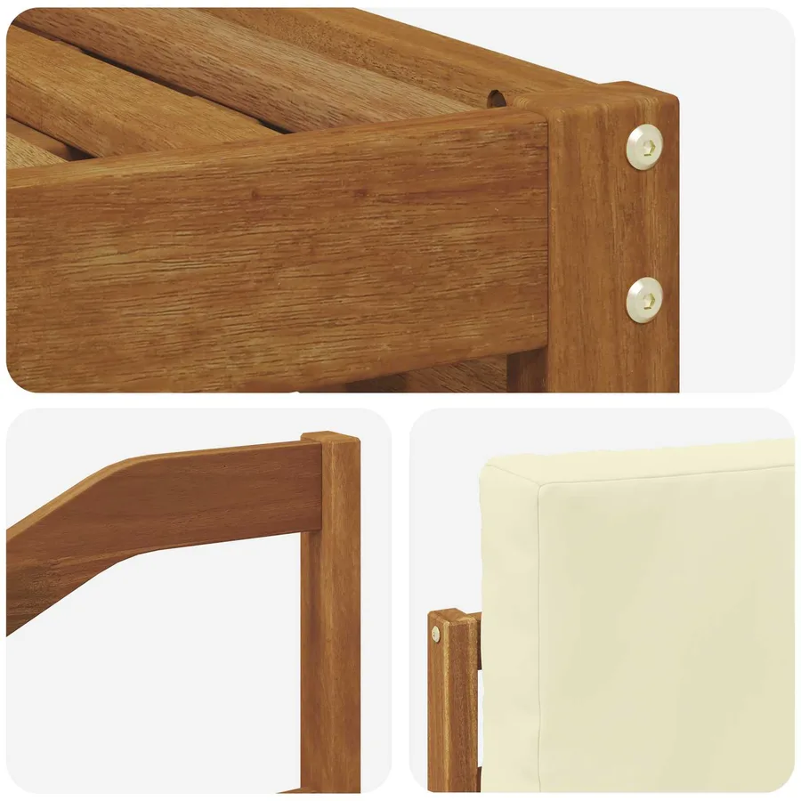 Ensembles de canapés avec coussin 8 pcs Naturel et Crème - 6