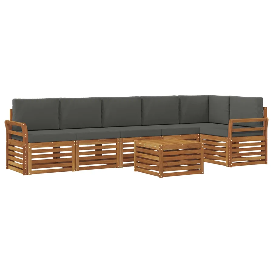 Ensemble de canapé d'angle 7 pcs Naturel et Anthracite - 2