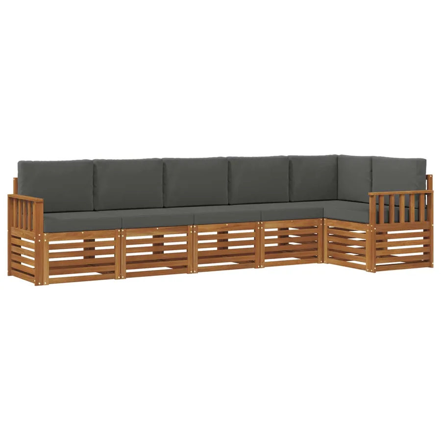 Ensemble de canapé d'angle 6 pcs Naturel et Anthracite - 2