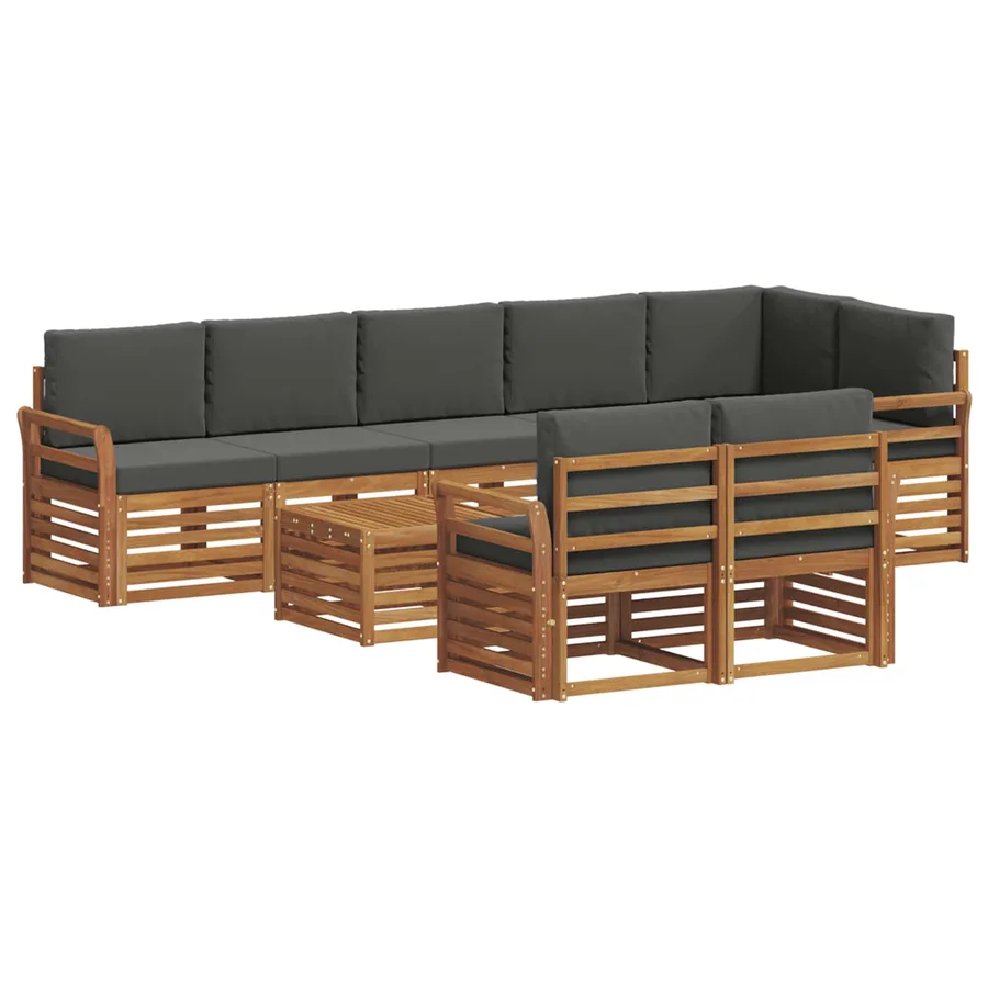Ensembles de canapés avec coussin 9 pcs Naturel et Anthracite - 2