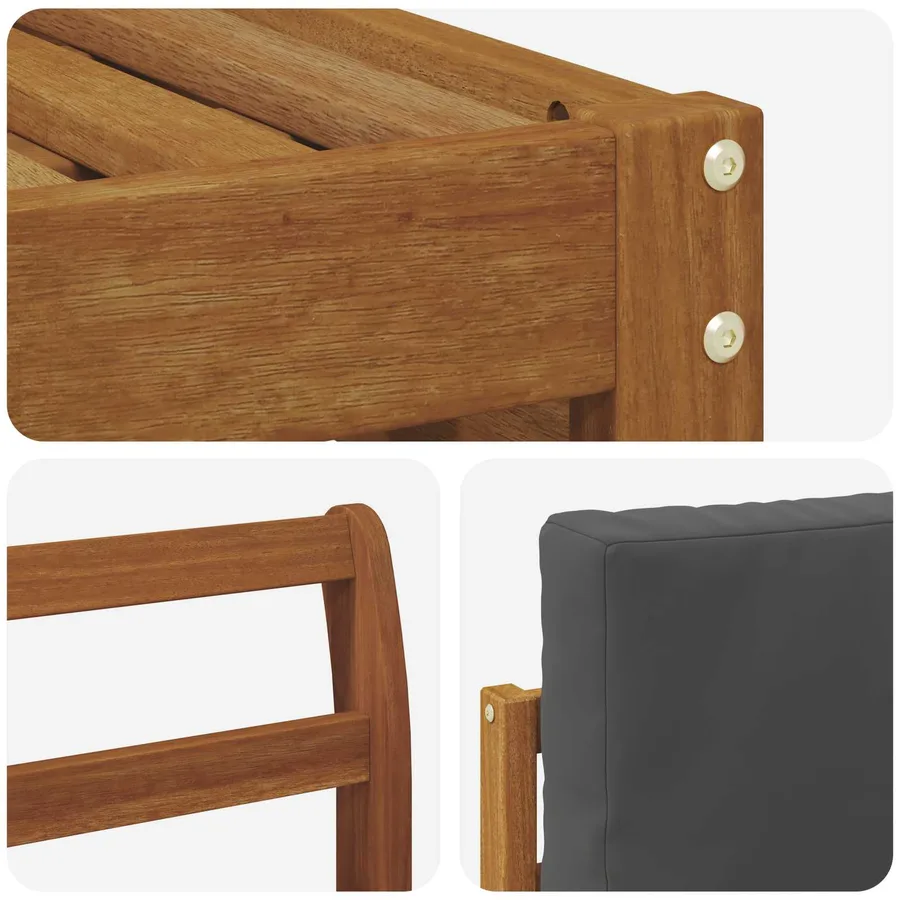 Ensembles de canapés avec coussin 9 pcs Naturel et Anthracite - 7
