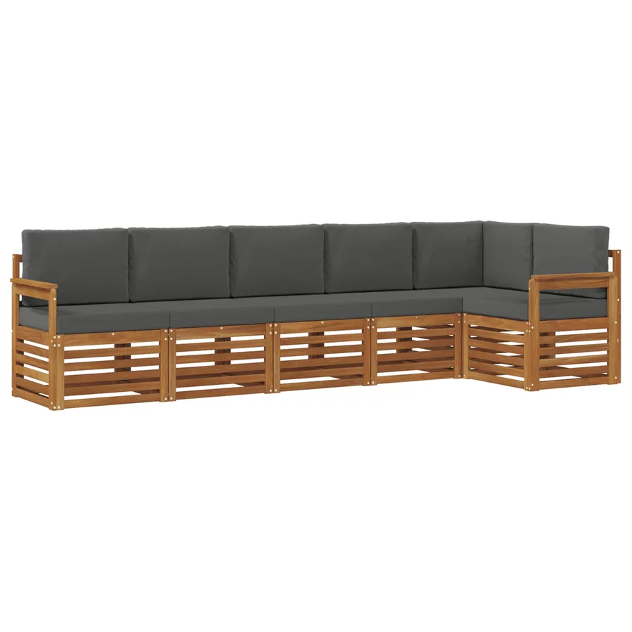 Ensemble de canapé d'angle 6 pcs Naturel et Anthracite - 2