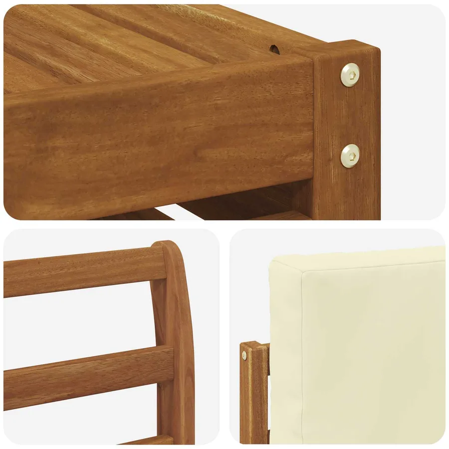Ensemble de canapé d'angle avec coussin 7 pcs Naturel et Crème - 7