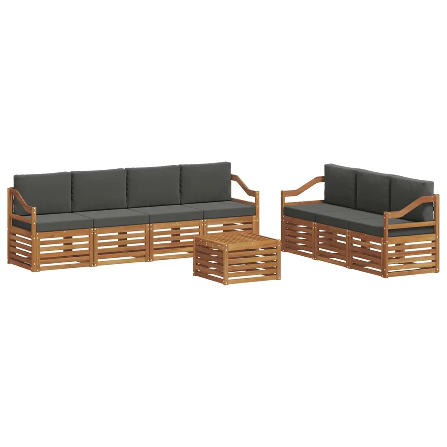 Ensembles de canapés avec coussin 8 pcs Naturel et Anthracite - 2