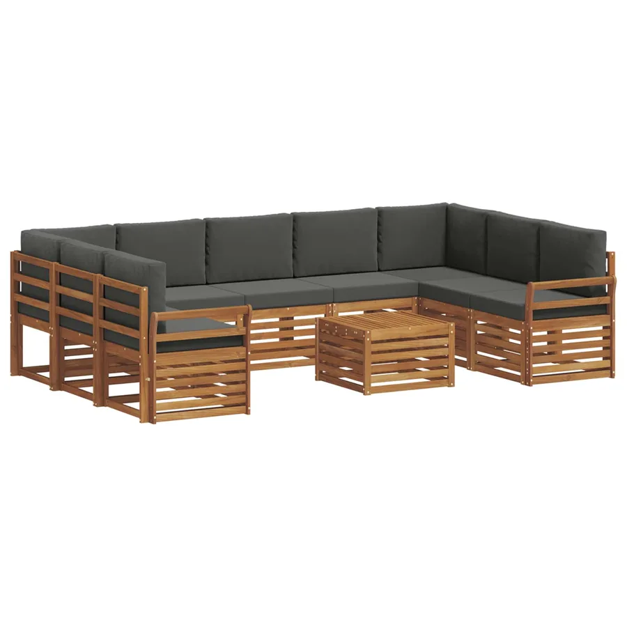 Ensembles de canapés avec coussin 10 pcs Naturel et Anthracite - 2