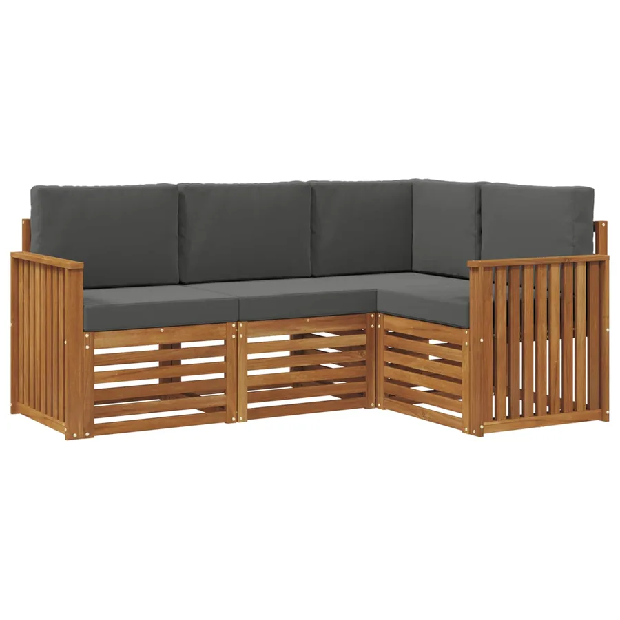 Ensembles de canapés avec coussin 4 pcs Naturel et Anthracite - 2