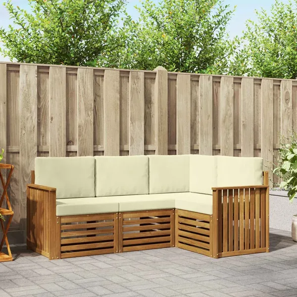 Ensembles de canapés avec coussin 4 pcs Naturel et Crème