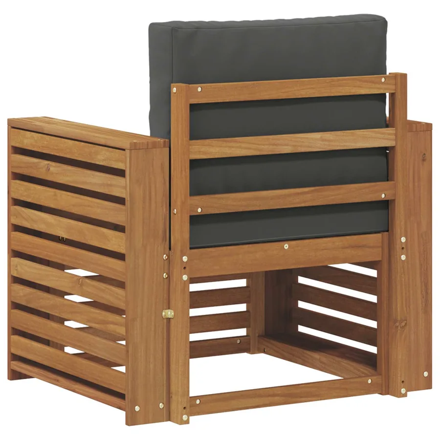 Canapé d’extérieur Bois d'acacia massif et polyester Naturel - 5
