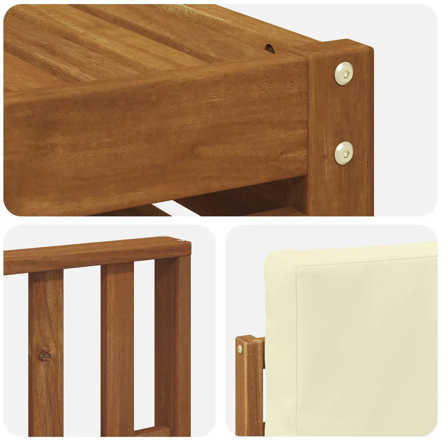 Ensemble de canapé d'angle avec coussin 6 pcs Naturel et Crème - 7