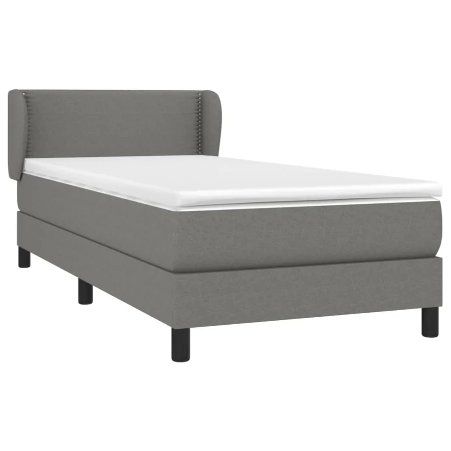 Sommier à lattes de lit avec matelas Gris foncé 80x200 cm Tissu - 3
