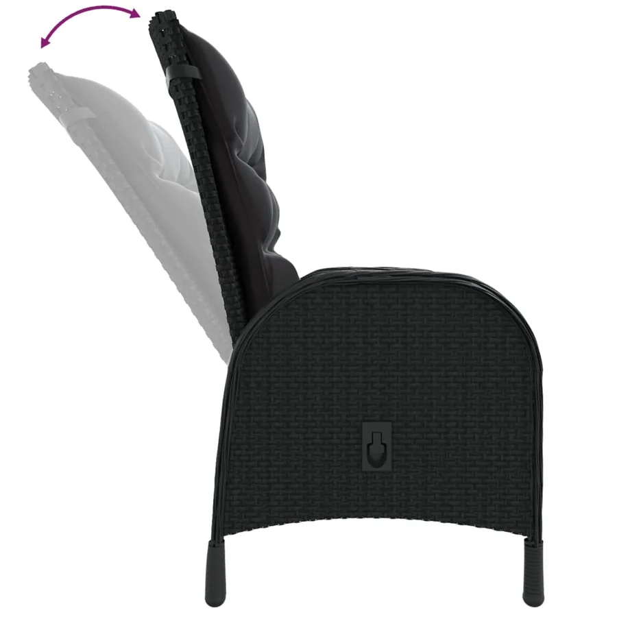 Ensemble de bistro de jardin 5 pcs Résine tressée Noir - 5