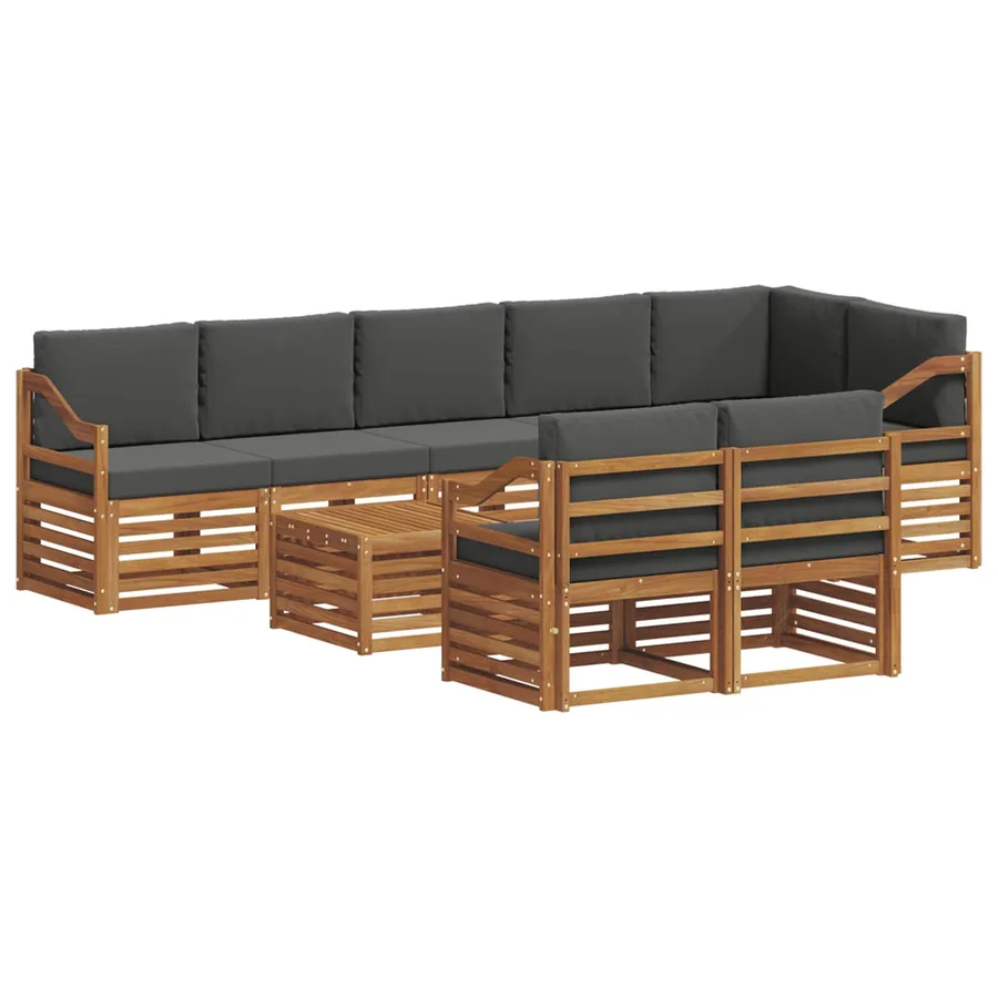 Ensembles de canapés avec coussin 9 pcs Naturel et Anthracite - 2
