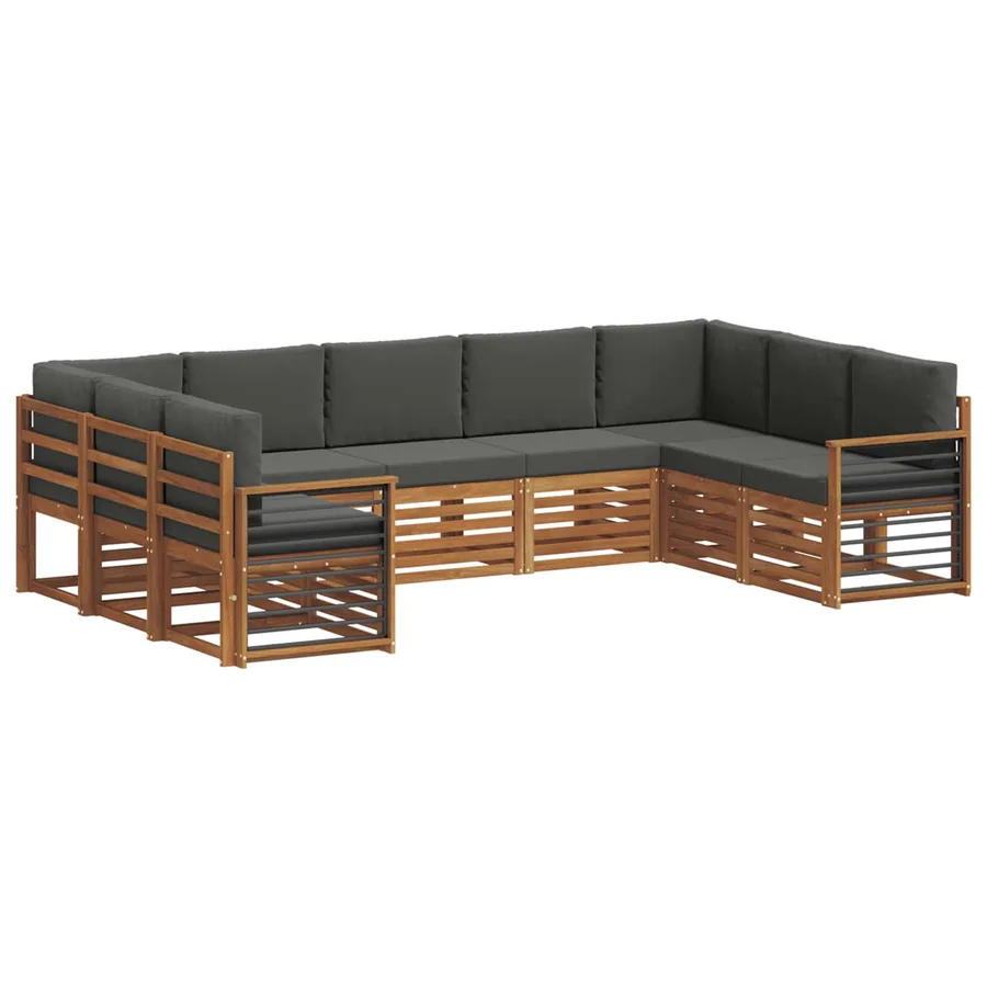 Ensemble de canapé d'angle 9 pcs Naturel et Anthracite - 2