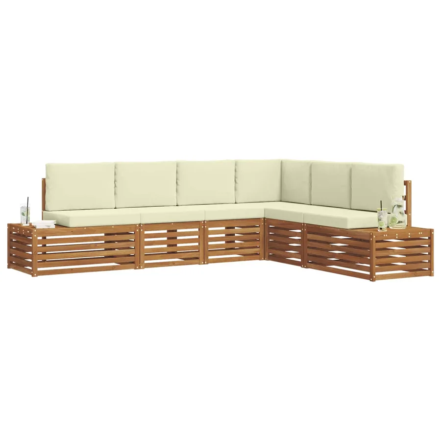Ensemble de canapés d'extérieur avec coussin Naturel et Crème - 3