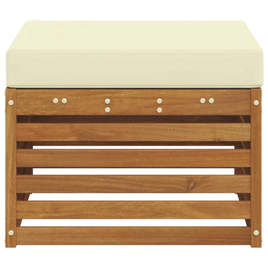 Pouf d'Extérieur Bois d'Acacia Massif Naturel - 4