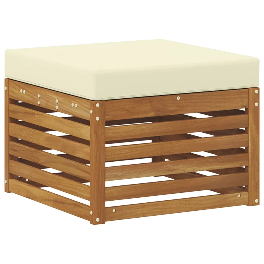 Pouf d'Extérieur Bois d'Acacia Massif Naturel - 5