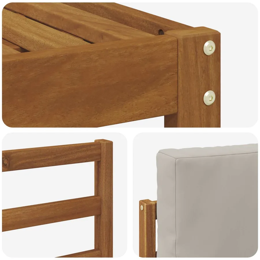 Ensemble de canapés d'extérieur 4 pcs Gris Naturel et Clair - 5
