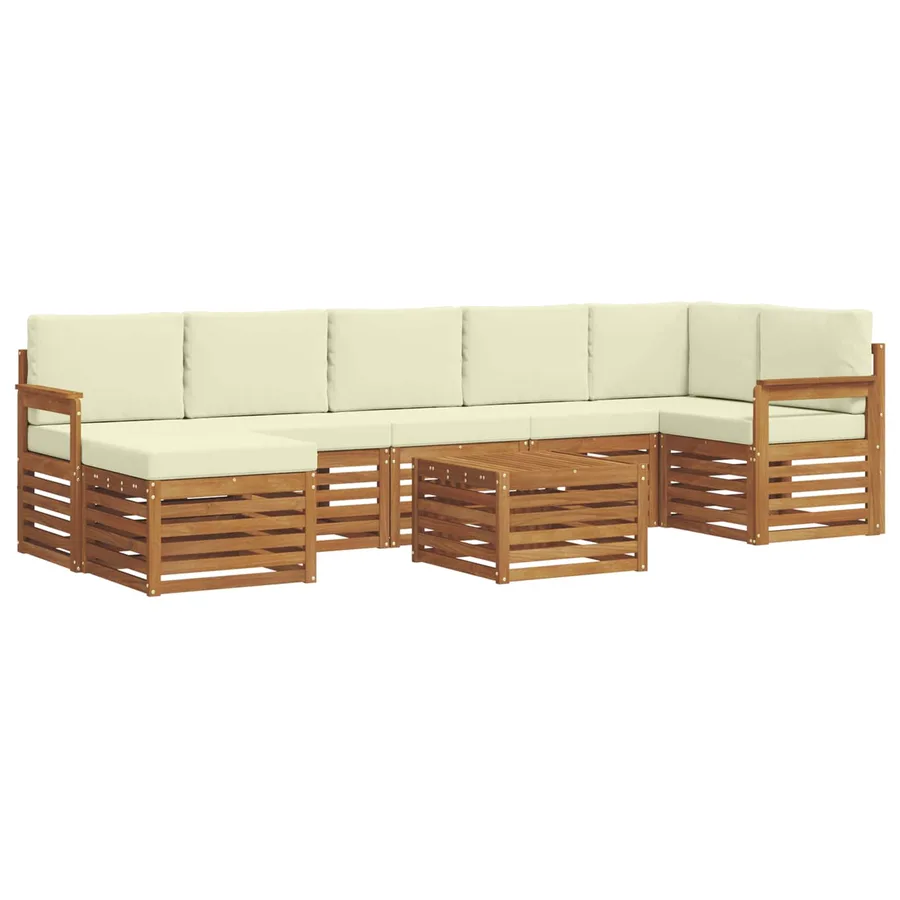 Ensemble de canapés d'extérieur 8 pcs Naturel et Crème - 2