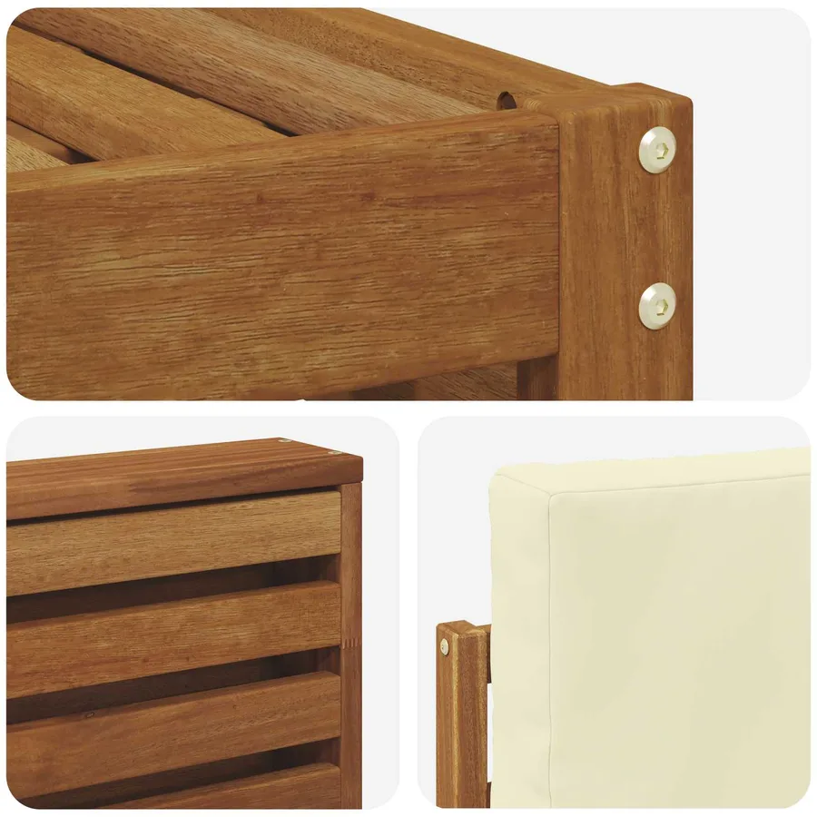 Ensemble de canapés d'extérieur 4 pcs Naturel et Crème - 5