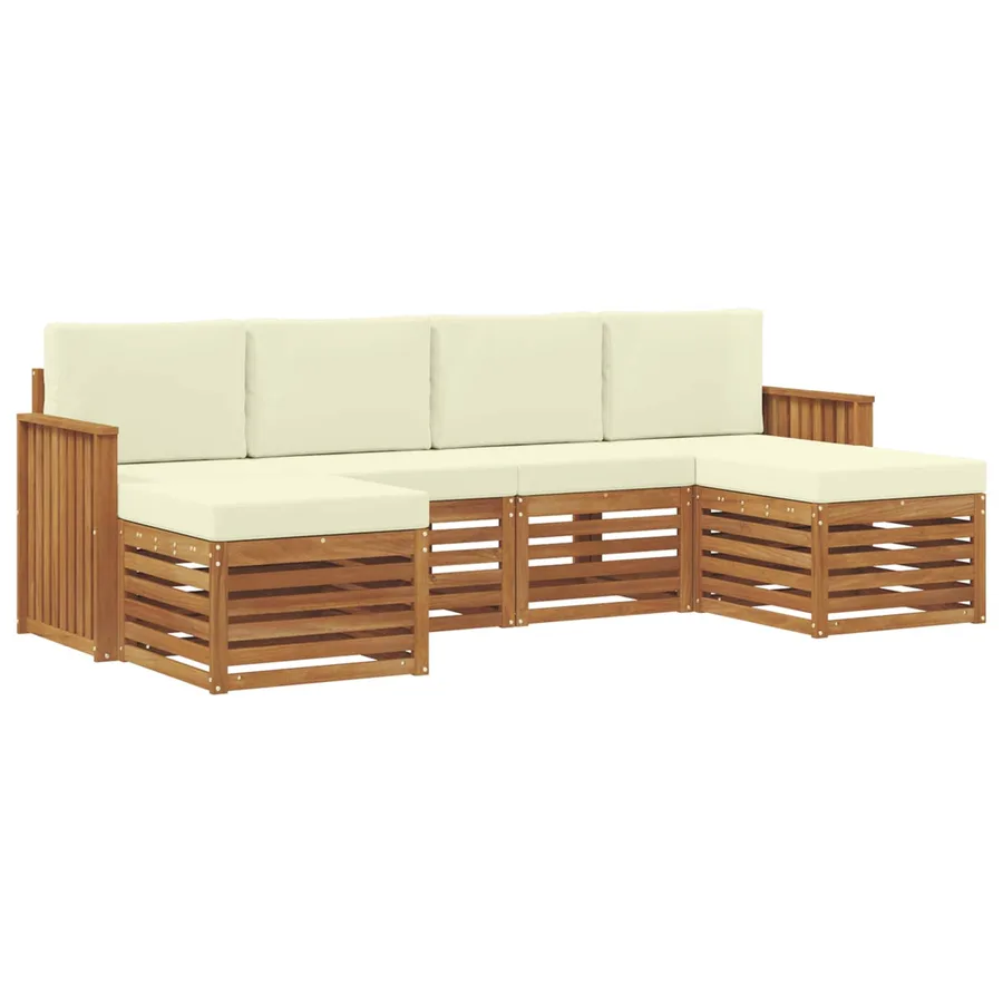 Ensembles de canapés avec coussin 6 pcs Naturel et Crème - 2