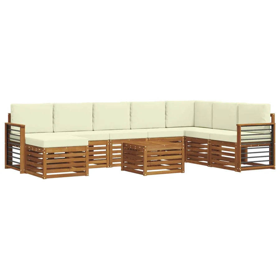 Ensemble de canapés d'extérieur 9 pcs Naturel et Crème - 2
