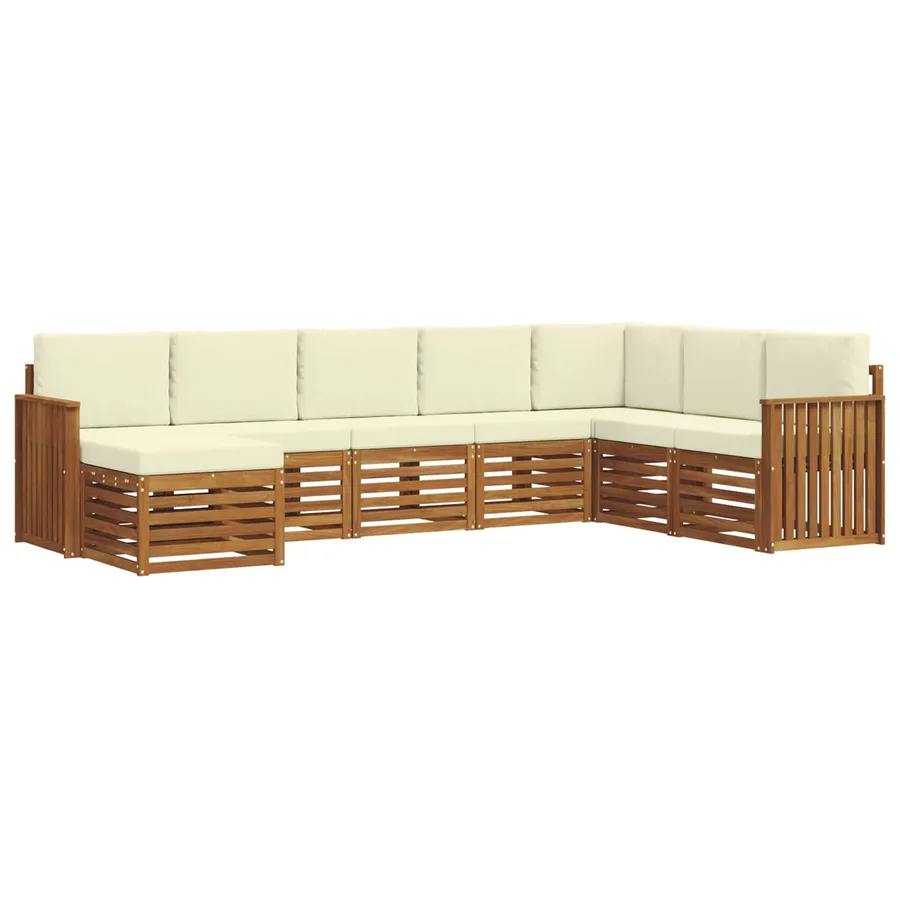 Ensemble de canapés d'extérieur 8 pcs Naturel et Crème - 2