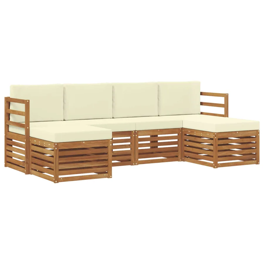 Ensembles de canapés avec coussin 6 pcs Naturel et Crème - 2