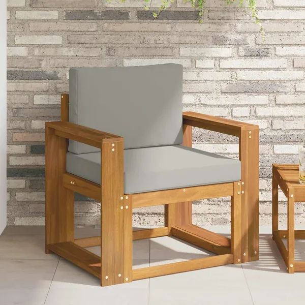 Canapé d’extérieur Bois d'acacia massif et polyester