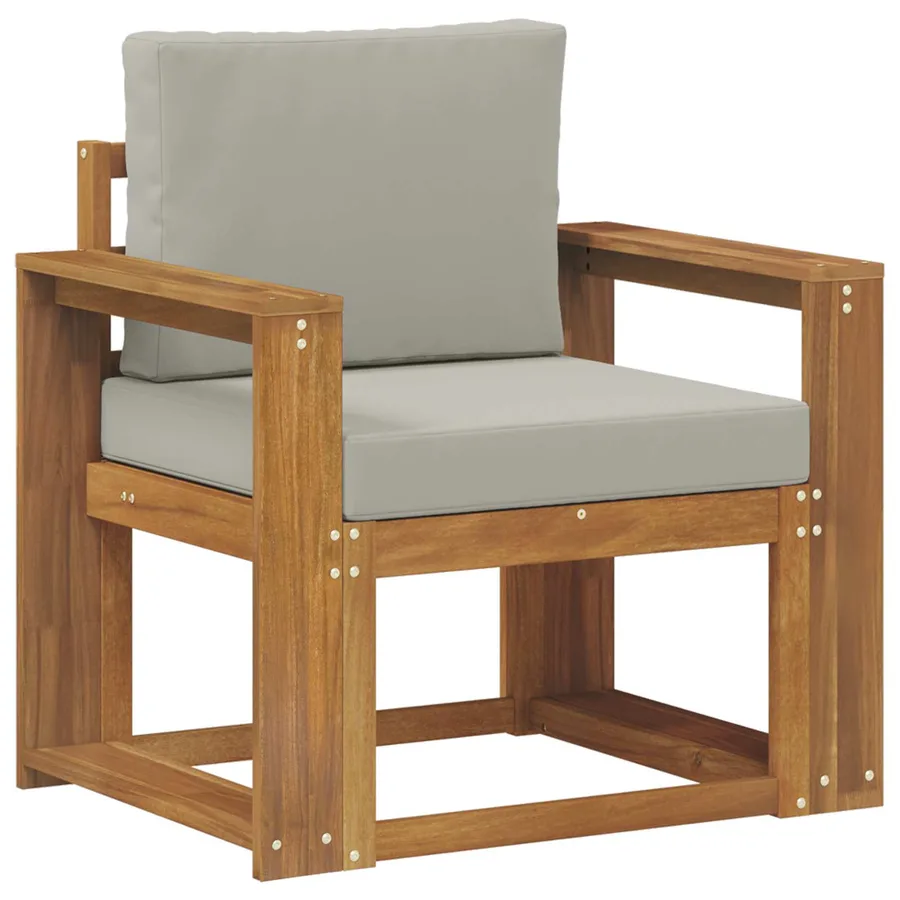 Canapé d’extérieur Bois d'acacia massif et polyester - 2