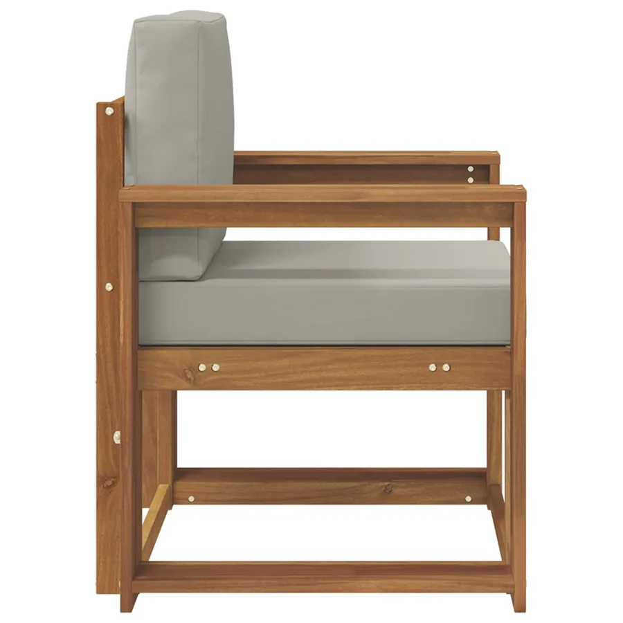 Canapé d’extérieur Bois d'acacia massif et polyester - 4